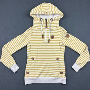 Wanakome‎ Sweatshirt Womens Size XS Hoodie Selene Striped Big Drawstring Spring